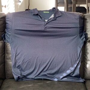 Men's Blue Patterned Polo Shirt